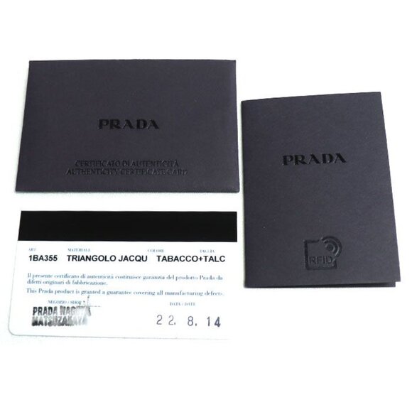 Prada Symbol Embroidered Fabric Mini 2 way Shoulder Bag Brown White Mbmb IC - Picture 9 of 9